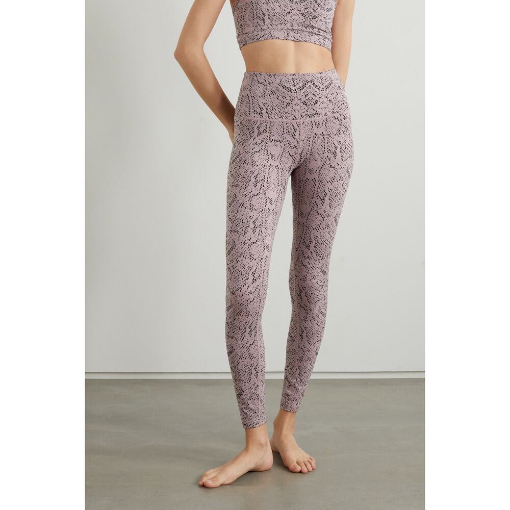 VARLEY Let’s Move Pink Snake-Print High Rise Leggings Size XS